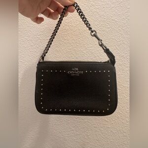 Coach Black Leather Wristlet